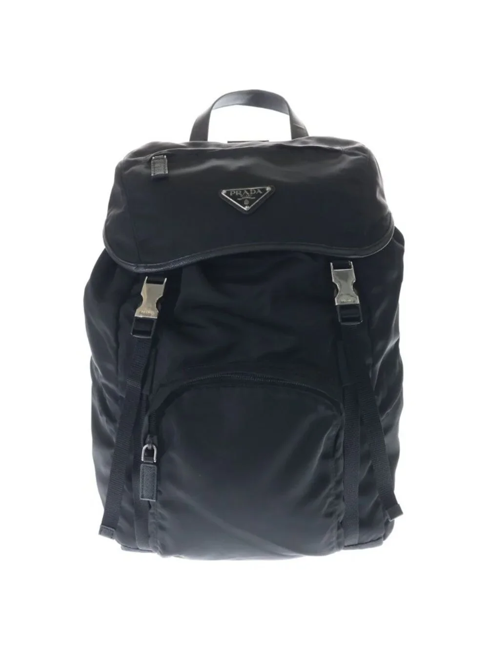 Prada Re-Nylon Backpack Black Nylon Silver